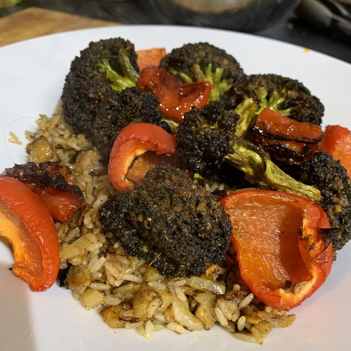 Tandoori Broccoli  & Peppers with Spicy Rice